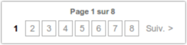 Capture d'écran de l'élément permettant d'aller à une autre page de résultats lorsqu'il y a plus de 10 résultats